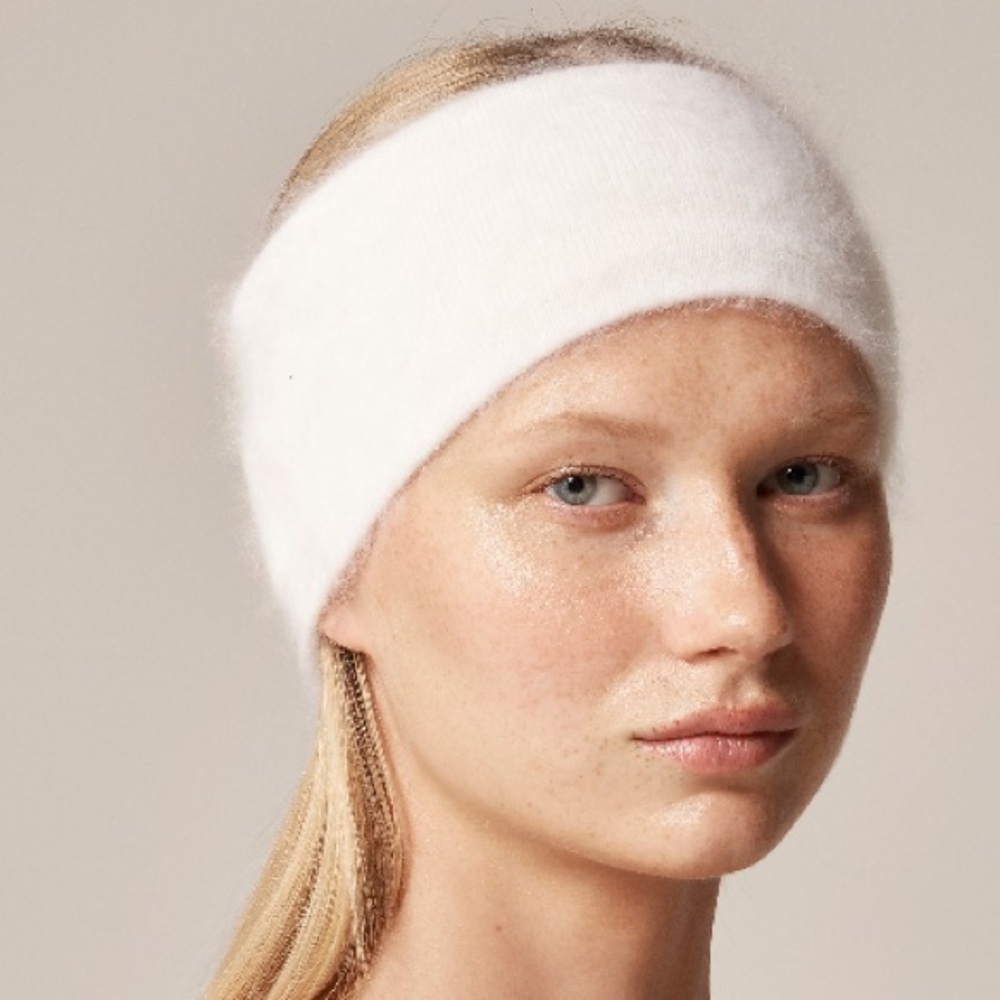 J. Crew Brushed Cashmere Headband Ivory NWT